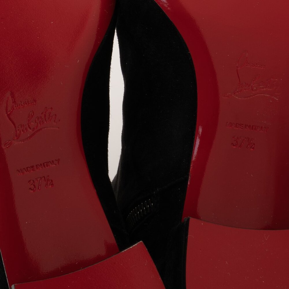 Christian Louboutin Liliboot - Black Suede Knee-High Boots 37.5 - Picture 7 of 10